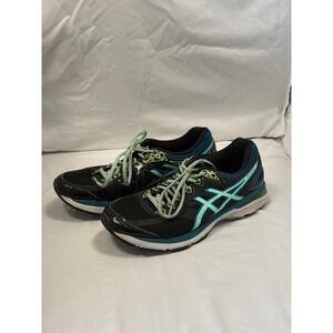 Asics GT-2000 4 Mens Running Shoes Black Teal Lime Green T650N Size 9.5
